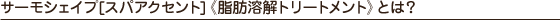 アクセントシェイプ（脂肪溶解トリートメント）とは？